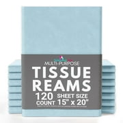 Crown Display 120 Count Tissue Paper for Gift and Crafts 15" x 20" - Light Blue