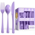 thumbnail image 1 of Crown Display 150-Piece Lavender Disposable Silverware - Plastic Cutlery Combo Set, 1 of 7