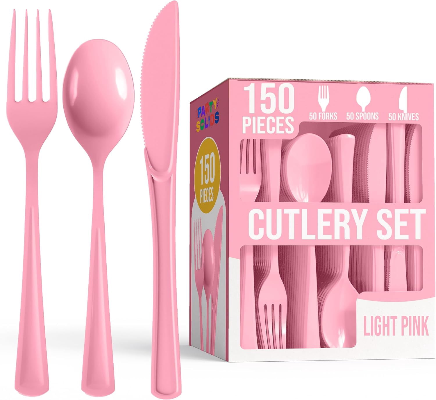 Crown Display, Pink Disposable Silverware, 150 Pieces, Party Set ...