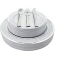 thumbnail image 1 of Crown Display 200 Ct. Silver Line Wedding Kit Disposable Plastic Cutlery Set - Service for 40, 1 of 3