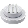 thumbnail image 1 of Crown Display 200 Ct. Silver Rim - Wedding Kit Disposable Plastic Cutlery Set - Service for 40, 1 of 5