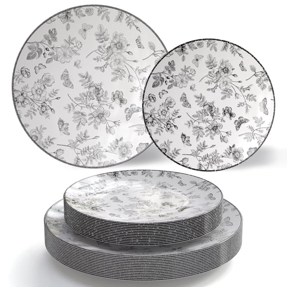 Crown Display 200 Piece Disposable Party Plates Set - Wedding Plates