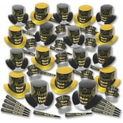 Crown Display 2026 New Year Party Favors Gold Fireburst Set for 200 – Hats, Tiaras, Horns, Noisemakers