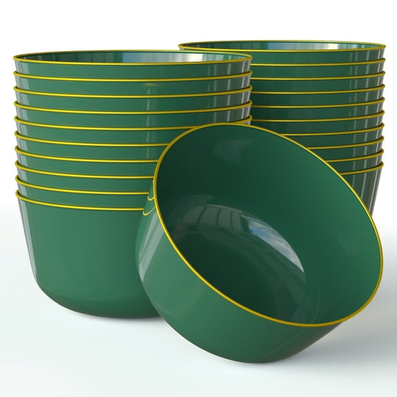 Crown Display 40 Premium 25 Oz bowls - Classic Green Design