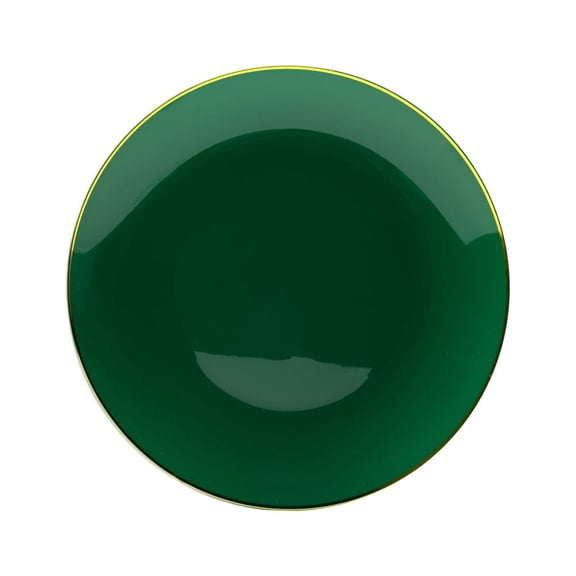 Crown Display 40 Premium Disposable Plastic 10" Dinner Plates - Classic Green