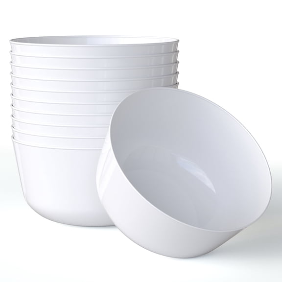 Crown Display 40 Premium Disposable White Bowls - 24 oz.