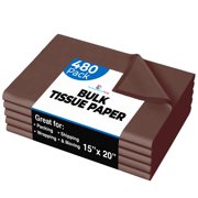 Crown Display - 480 Sheets, 15 x 20 Brown Packing Tissue Paper for Gift Wrapping and Packing