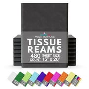 Crown Display - 480 Sheets, 15" x 20" Packing Paper Sheets For Gift Wrapping And Packing, Tissue Paper Ream - Black