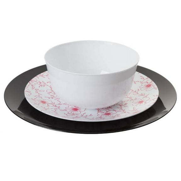 Crown Display™ 60 Pack Combo Premium Disposable Plastic Dinner Set - Flora Design
