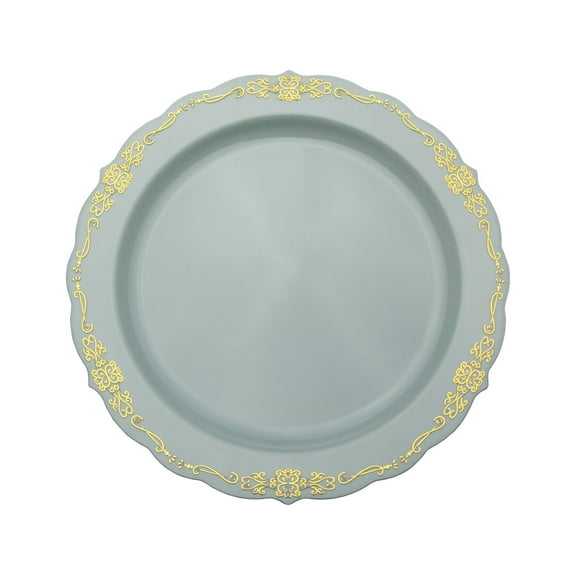 Crown Display 7.5 in. Robin Blue Victorian Design Wedding and Holiday Dinner Plates - 20 Ct.