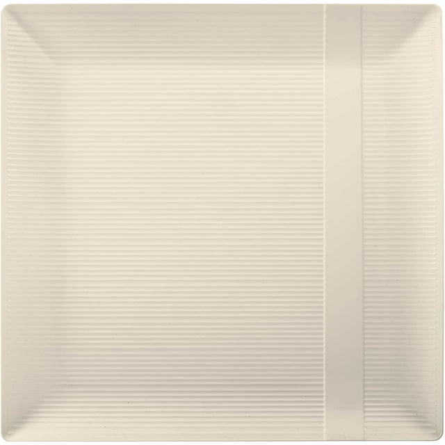 Crown Display 7.5 inch Disposable Plastic Ivory Square Party Plates - 40 Pack