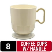 Crown Display 8 oz Off-White Plastic Disposable Mugs - Set of 8