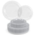 thumbnail image 1 of Exquisite 80-Count Clear Plastic Dinner Plates - Victorian Style, 1 of 7