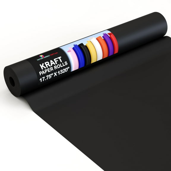 Crown Display Black Kraft Paper Roll 17.75" x 110 Ft Solid Print