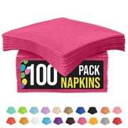 Crown Display Cerise Luncheon Disposable Paper Napkins, 100 Count