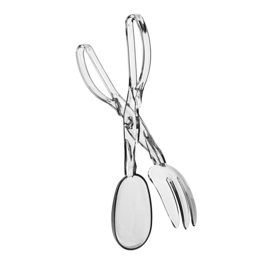 Crown Display Clear Plastic Deluxe Salad Tongs - 6 Count
