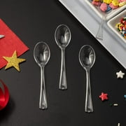 Crown Display Clear Plastic Mini Spoons - 96 Count