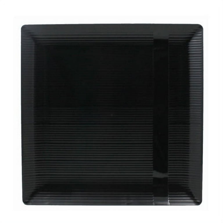 Black square plastic plates discount