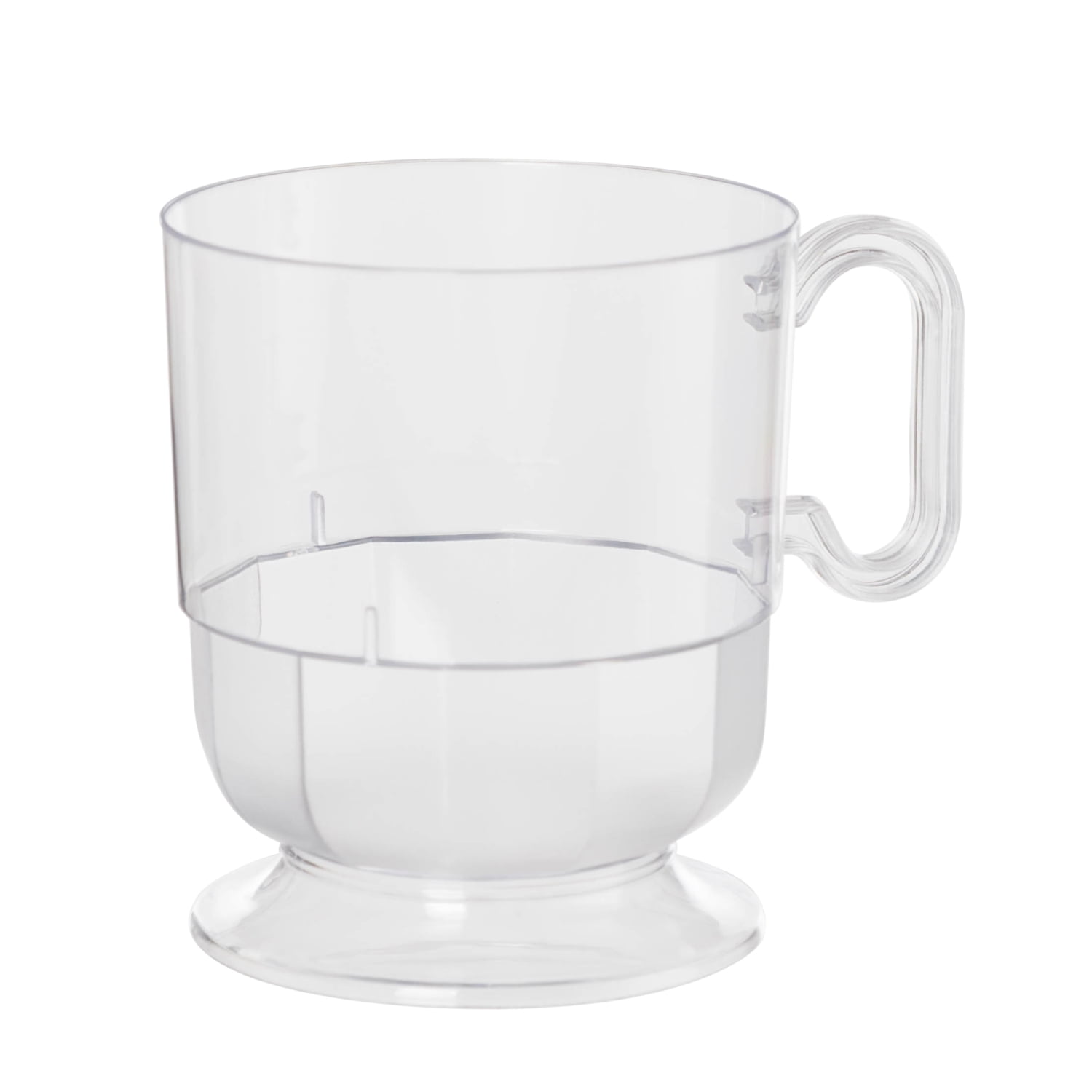 10 oz. Clear Plastic Coffee/Tea Cup with Handle-8 Count – Posh Setting
