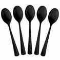 thumbnail image 1 of Exquisite Heavy Weight Disposable Plastic Black Spoons - 50 Count, 1 of 9