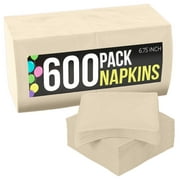 Crown Display Ivory Luncheon & Dinner Paper Napkins, Highly Absorbent, 600 Count