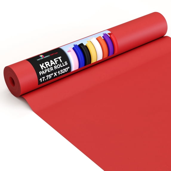 Crown Display Kraft Paper Roll Red 17.75" x 110 Ft