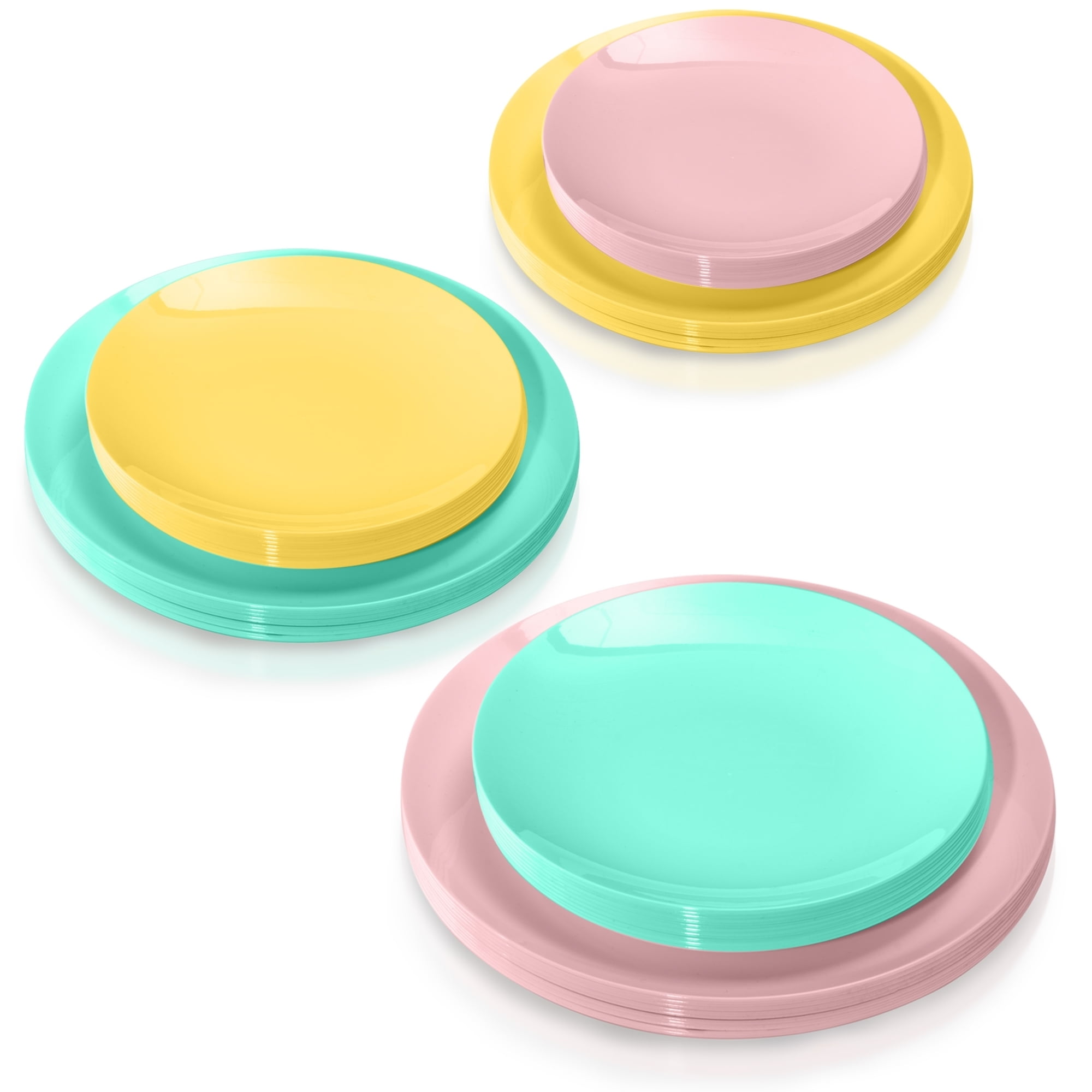 Crown Display Mix And Match Fancy Plastic Plates Combo Set 60 Count