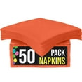thumbnail image 1 of Crown Display Orange Luncheon & Dinner Paper Napkins, 50 Count, 1 of 7