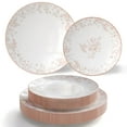 thumbnail image 1 of Crown Display Pink Floral Disposable Plates 40 Pc Set | 20x8" & 20x10" Plastic Dinnerware, 1 of 6