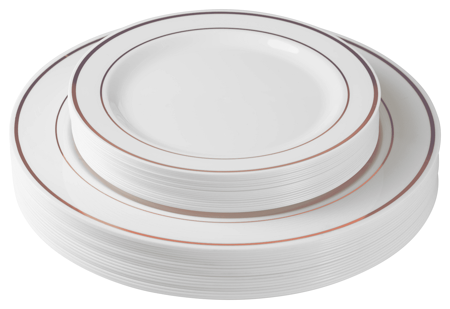 Crown Display 60 Pcs Dinnerware Set Dinner Dessert Plates White Rose Gold Rim Walmart