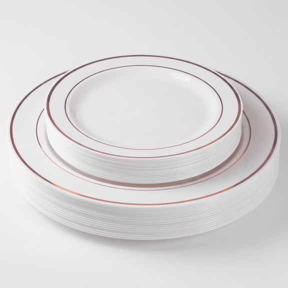 Crown Display Plastic Disposable Dinnerware Set Wedding Party 60 Count