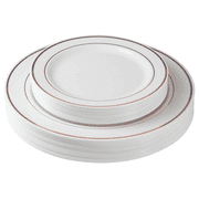 Crown Display Plastic Disposable Dinnerware Set - 60 Pcs - Wedding and Party Plates
