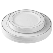 Crown Display Plastic Disposable Dinnerware Set - 60 Pcs - Wedding and Party