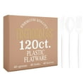 thumbnail image 1 of Crown Display Plastic Forks and Spoons 120 Combo Pack White Disposable Silverware Set, 1 of 5