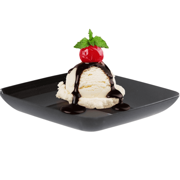 Crown Display Plastic Mini Square Dessert/Appetizer Plates 2.5 Inch. x 2.5 Inch. (Black) - 100 Ct