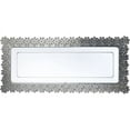 thumbnail image 1 of Crown Display Plastic Plates Floral Design, Clear Disposable Trays With Silver Edged Flower (8 in. x 15 in.) - 6 Ct., 1 of 8