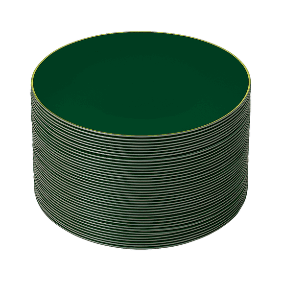 Crown Display Premium 8" 40 Ct. Classic Green Design Disposable Plastic Salad or Dessert Plates