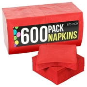 Crown Display Red Luncheon & Dinner Paper Napkins, Highly Absorbent, 600 Count