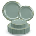 thumbnail image 1 of Exquisite Victorian Disposable Plastic Dinner Plates, 80 Pieces, 10.25 in and 7.5 in, 1 of 11