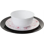 Crown Display Wedding Dinner combo 60 Piece Heavy Duty Plastic Disposable Dinnerware Set. Includes 20 Dinner Plates, 20 Appetizer/Dessert Plates & 20 Soup Bowls - Flora Design