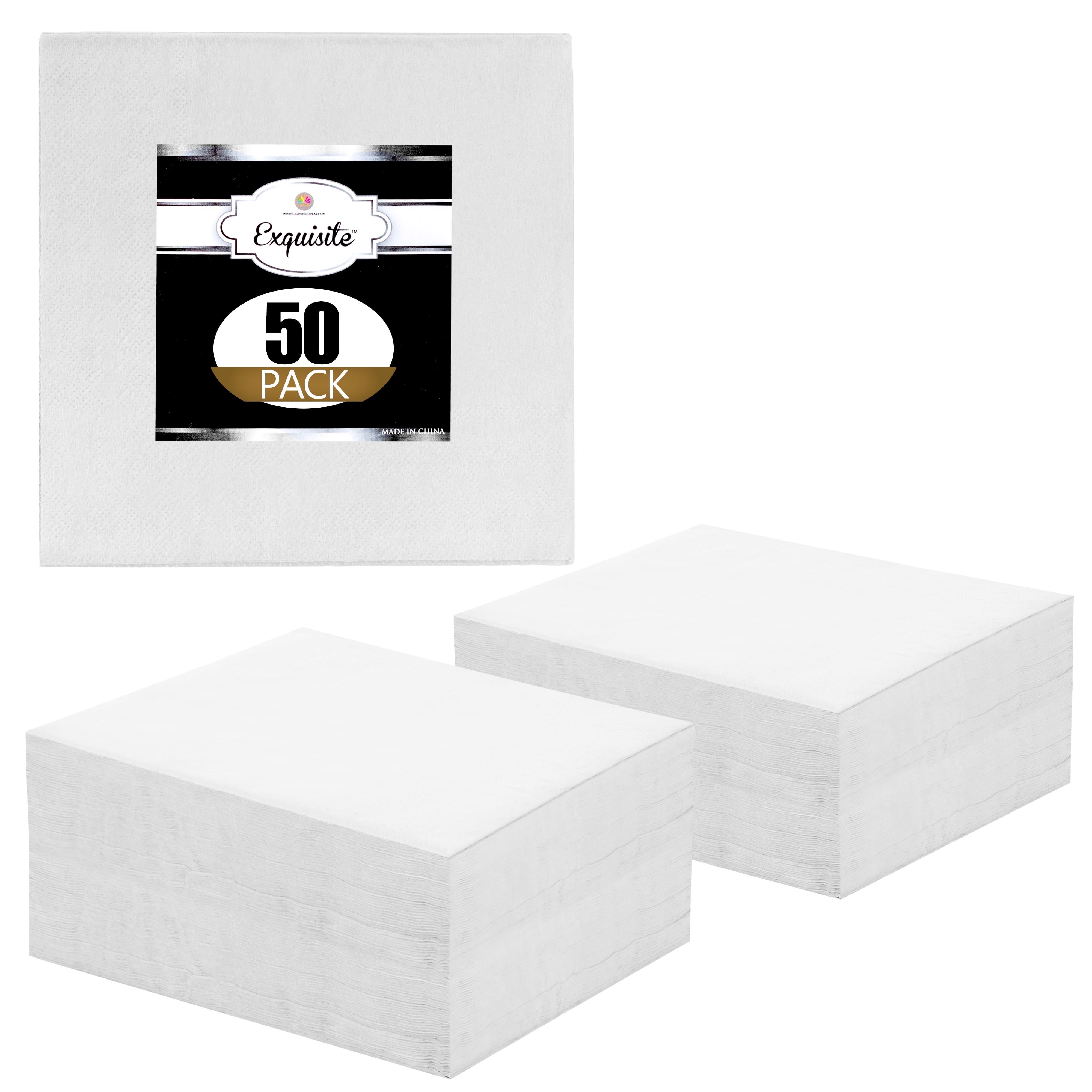 JAM PAPER Small Beverage Napkins - White - 5x5 Inch (Pack of 50)