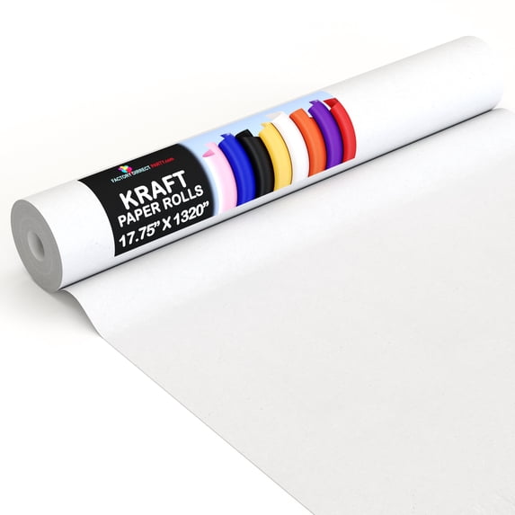 Crown Display White Kraft Paper Roll 17.75" x 1320" (110 Ft)