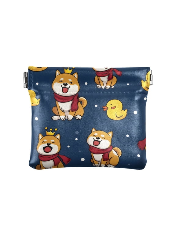 Crown Dog Yellow Duck Wallet Small PU Leather Change Pouch Wallet for Women