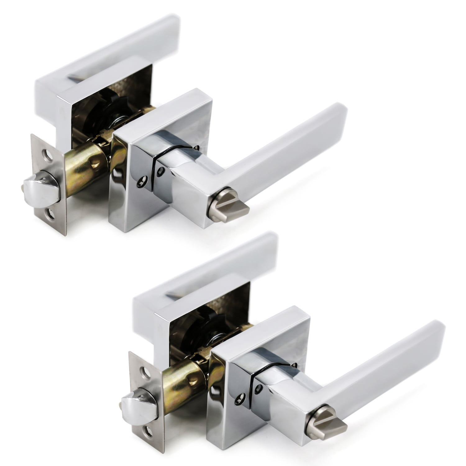 Crown Door Lever Chrome Keyed Door Handle 2 Pack by Villar Home Designs