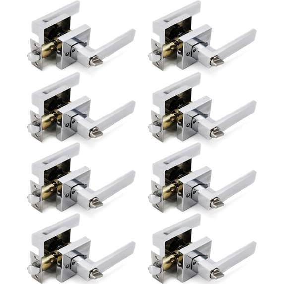 Crown Door Lever Chrome Keyed Door Handle 8 Pack by Villar Home Designs