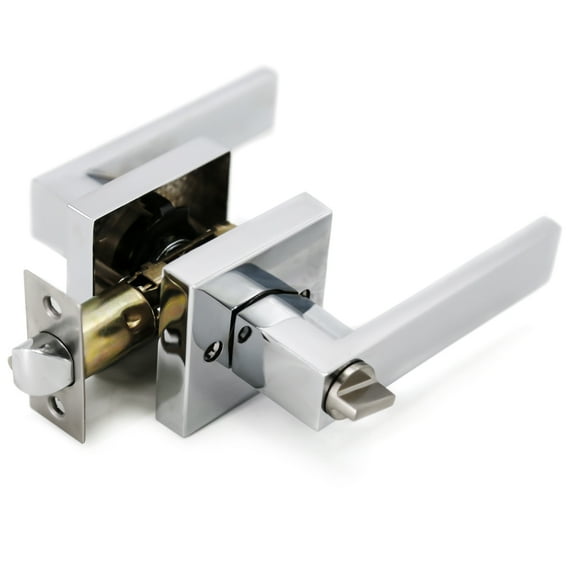Crown Door Lever Chrome Keyed Door Handle by Villar Home Designs