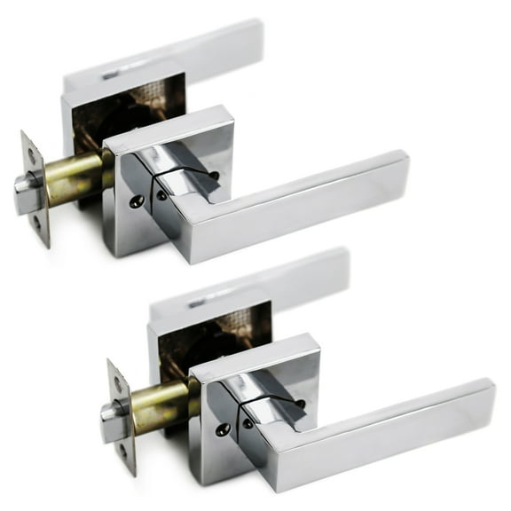 Crown Door Lever Chrome Passage Door Handle 2 Pack by Villar Home Designs