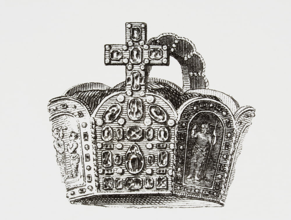 Crown Of The Emperor Charlemagne From The Cyclopaedia Or Universal Dictionary Of Arts Sciences And Literature By Abraham Rees Published London 1820 Canvas Art - Ken Welsh Design Pics (17 x 13)