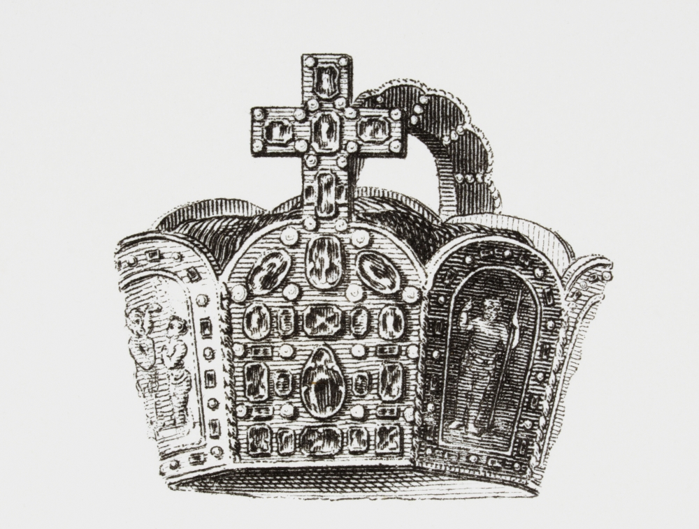 Crown Of The Emperor Charlemagne From The Cyclopaedia Or Universal Dictionary Of Arts Sciences And Literature By Abraham Rees Published London 1820 Canvas Art - Ken Welsh Design Pics (34 x 26)