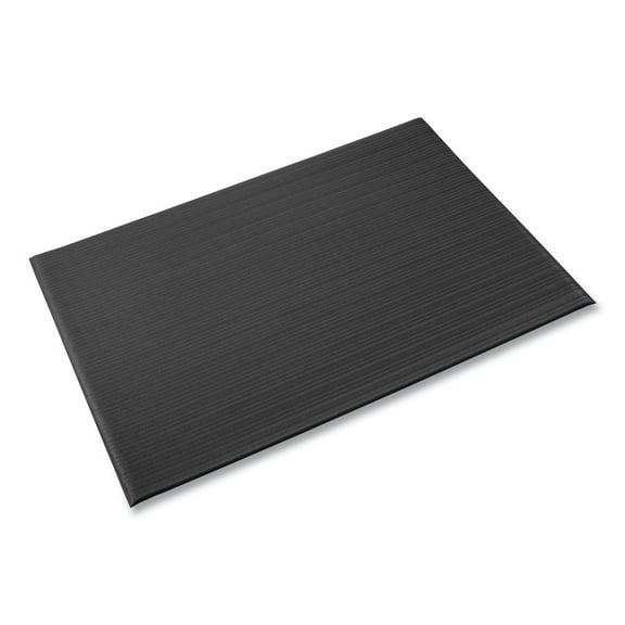 Crown FL 3612BK 36 in. x 144 in. Rib Embossed Surface Ribbed Vinyl Anti-Fatigue Mat - Black